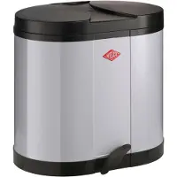 Wesco ÖKOSAMMLER 170 in COOL GREY mit 30 (2x 15) Liter Volumen und Fußtritt / 2-fach Trennung / Mülleimer