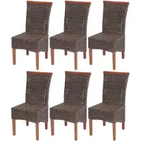 Generique 6er-Set Esszimmerstuhl Savona, Stuhl Küchenstuhl, Rattan ohne Sitzkissen