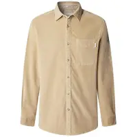 Pepe Jeans für Herren. PM3090844 Clayton beigefarbenes Hemd (XL), Lässig, Baumwolle, Langarm