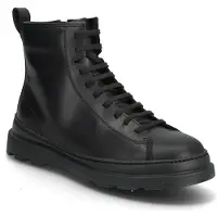 Camper für Herren. K300533-001 Brutus+ black leather ankle boots (46), Leder, Schwarz, Wohnung, Keine, Lässig