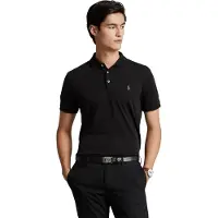 Ralph Lauren für Herren. 710713130001 Custom Slim Fit Poloshirt aus weicher Baumwolle schwarz (L), Lässig, Kurzarm