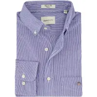 Gant für Herren. 3000140 Popeline-Hemd Regular Fit Banker Stripe blau (5XL), Lässig, Baumwolle, Langarm