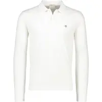 Gant für Herren. 2230 Shield Piqué-Poloshirt weiß (L), Lässig, Baumwolle, Langarm