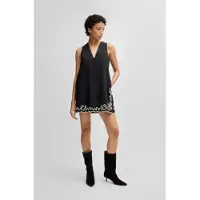 BOSS für Damen. 50540370 Dembrolai Kleid schwarz (4XL), Lässig, Baumwolle, Ärmellos / Hosenträger