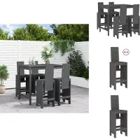 The Living Store 5-tlg. Gartenbar-Set Grau Massivholz Kiefer