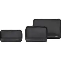 Samsonite TA Revolution - Packwürfel Set 3-teilig, Hochwertiger Reise- & Koffer-Organizer, Packing Cubes für Urlaub, Gepäck-Organizer für Koffer und Rucksack, Schwarz – 3er-Set