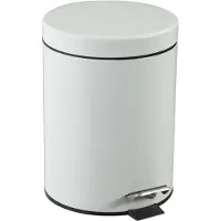 Rossignol 2905350021 Treteimer - Edelstahl, rund Ø 205 mm, 5 l, weiß