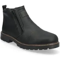 Rieker Winterstiefelette , Herren, Gr. 47, schwarz, Glattleder, unifarben, Basic, Schuhe Winterstiefelette, Winterboots, Outdoorstiefelette mit riekerTEX-Membran