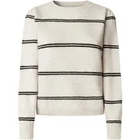 Pepe Jeans für Damen. PL7000044 Carmela Streifen-Pullover off-white (L), Weiß, Lässig, Polyester