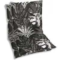 GO-DE Textil, Sesselauflage Niederlehner, 2er Set, Farbe: schwarz, Maße: 100 cm x 50 cm x 7 cm, Rueckenhoehe: 52 cm