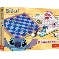 Trefl Brettspiel Dame & Mühle – Lilo & Stitch