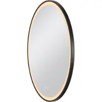 SLV Trukko LED-Wandspiegel IP44 CCT schwarz Ø 80cm