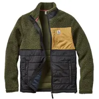 Passenger - Born Explorer Recycled Polar-Lined Sherpa Fleece - Fleecejacke Gr XXL oliv/schwarz