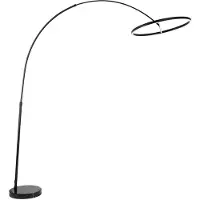 LUCANDE LED-Bogenstehlampe Virvera, rund, schwarz, Metall