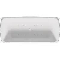 Duravit Collection One Whirlwanne, freistehend, 2 Rückenschrägen, nahtlose Verkleidung, Ab- und Überlaufgarnitur weiß, Air-System, 1800x800mm, 760911000AS0000