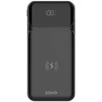 Savio BA-09, 37 mAh, Lithium Polymer (LiPo), Power Delivery, Kabelloses Aufladen, 5 V, Schwarz