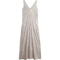 Superdry für Damen. W8011995A Pailletten-Kleid silber (S), Party, Polyester, Ärmellos / Hosenträger