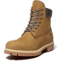 Timberland Mens 6 Inch Lace UP Waterproof Boot olive nubuck w dark brown 12 Wide Fit