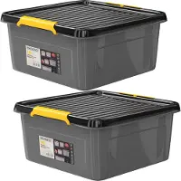 Monzana DEUBA Aufbewahrungsbox 2x 18L mit Deckel