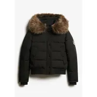 Superdry Steppjacke "EVEREST HOODED BOMBER JKT", Damen, Gr. XS, schwarz, Steppware, Obermaterial: 100% Polyester, unifarben, regular fit normal, Jacken Steppjacke, Kunstfaser, slim fit