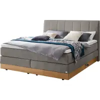 Hasena Stauraum Boxspringbett Pedrosa grey Holz Eiche bright 200x200 : Topper - Lovely Top (fest)