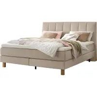 Hasena Boxspringbett Reina sand Füße Eiche bright 180x200 : Topper - Lovely Top (fest)