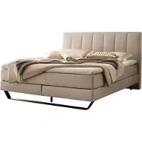 Hasena Boxspringbett Ambra sand Metallkufe schwarz 200x200 : Topper - Elegance Top (medium)
