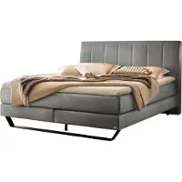 Hasena Boxspringbett Ambra steel Metallkufe schwarz 200x200 : Topper - Lovely Top (fest)