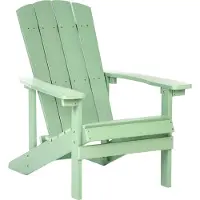 Beliani Gartenstuhl Hellgrün Kunstholz Breite Armlehnen Muskoka Adirondack Stil Terrasse Outdoor