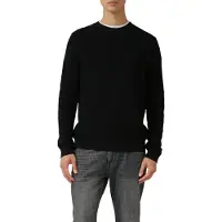 s.Oliver Strickpullover , Herren, Gr. M, schwarz, Strick, Obermaterial: 100% Baumwolle, unifarben, normal hüftbedeckend, Rundhals, Bündchen, Pullover Strickpullover, langarm, Grob-Strick