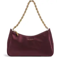 Ted Baker Schultertasche Handtasche Agnise Chain Detail Satin Shoulder Bag Wine weinrot
