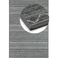 Dekowe 1100000002199 "Joy Barbados beig", silber (platinfarben), B:133cm H:10mm L:190cm, Kunstfaser, Teppiche, 1100000002199, meliert, gestreift, Rauten, mit Bordüre, In- und Outdoor geeignet