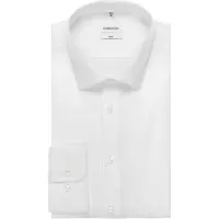 Seidensticker Businesshemd "Schwarze Rose", Herren, Gr. L42, normale Ärmellängen, weiß, 100% Baumwolle, unifarben, slim fit, 2-Knopf-Manschette, Hemden Businesshemd, Slim 1/1 Kentkragen Uni