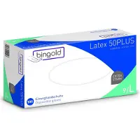 Bingold Latex-Einmalhandschuhe 50plus, VE 10 Spenderboxen à 100 Stk, Grösse L
