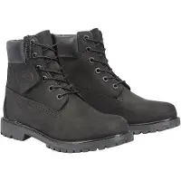 Timberland für Damen. TB18658A0011 Lederstiefel 6 Zoll schwarz (39.5 W), Wohnung, Schnürsenkel, Lässig