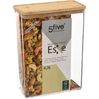 5five Simply Smart Lebensmittelbehälter ESKE, länglich mit Bambusdeckel, 4,3 L