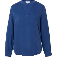 s.Oliver Langarmbluse , Damen, Gr. 36, dusty indigo, Web, Obermaterial: 68% Baumwolle, 32% Viskose, unifarben, regular fit normal, Rundhals, Aufschlag, Blusen Langarmbluse, mit Turn-Up
