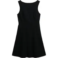 Superdry für Damen. W8012000A Schwarzes LBD-Kleid mit Rundhalsausschnitt (XS), Lässig, Polyester, Ärmellos / Hosenträger