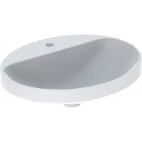 Geberit VariForm Einbauwaschtisch oval, 550x450mm, mit Hahnloch und ohne Überlauf, 500.723.01.2, Farbe: Weiß