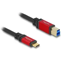 DeLOCK USB 5 Gbps Kabel USB Type-C Stecker zu USB Typ-B Stecker 2 m rot Metall, 2 m, USB C, USB B, USB 3.2 Gen 1 (3.1 Gen 1), 5 Gbit/s, Schwarz, Rot
