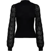 ONLY Strickpullover "ONLANNELINA LS HIGHNECK KNT", Damen, Gr. XS, schwarz, Strick, Obermaterial: 50% Polyester, 33% Viskose, 17% Modal, unifarben, regular fit, Pullover Strickpullover