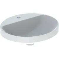Geberit VariForm Einbauwaschtisch oval, 500x450mm, mit Hahnloch und ohne Überlauf, 500.715.01.2, Farbe: Weiß