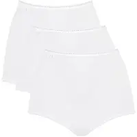 Sloggi Taillenslip "Taillenslip Taillenslip mit Ziergummi am Bund 3 Stück", Damen, Gr. 42, 3 Stk., weiß, Unterhosen Taillenslip