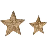 Beliani LED Weihnachtsdekoration 2er Set Gold Sterne mit Beleuchtung zum Aufhängen