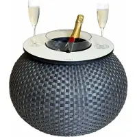 COOTAB Cooler Table Beistelltisch "Beistelltisch mit Acryl-Kühler Milano 40 cm", bunt (anthrazit, champagner), B:55cm H:40cm, Tische, Beistelltisch