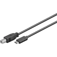 Microconnect 67985, 1 m, USB B, USB C, USB 2.0, Männlich/Männlich, Schwarz