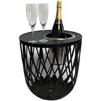 COOTAB Cooler Table Dubai Beistelltisch mit Edelstahl-Weinkühler
