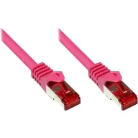 Alcasa Patchkabel Cat.6 S/FTP PiMF 50m, magenta, mit Rastnasenschutz