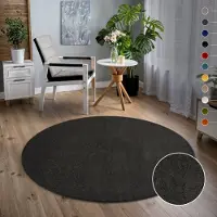Sanat Teppich "Uni", rund, 13 mm Höhe, robuster Kurzflorteppich, große Farbauswahl, Wohnzimmer, alle Räume