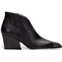 Hispanitas für Damen. HI243596 Lederstiefeletten mit runder Spitze schwarz (41), 3 bis 5 cm, Reißverschluss, Lässig